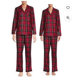 George Men’s Holiday Matching Family Christmas plaid Pajamas Sleepwear Set, 2pc